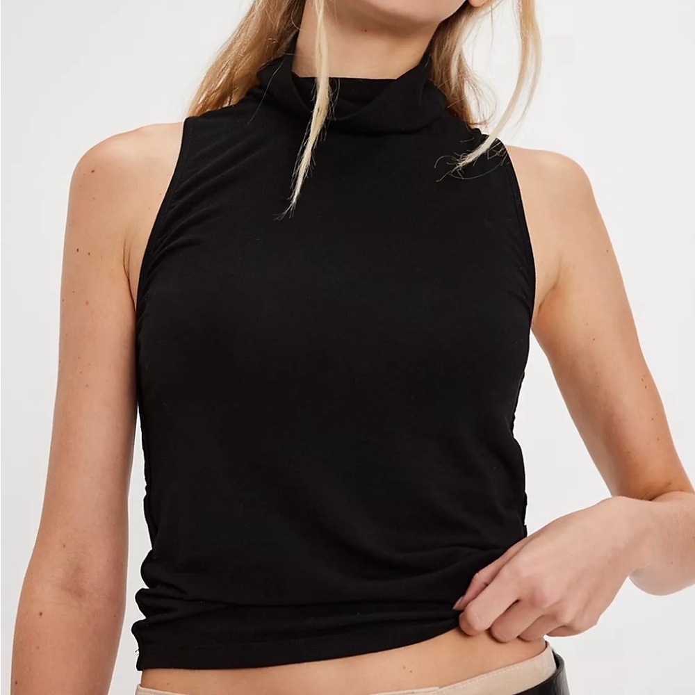 Free People Black Sleeveless Tank Top